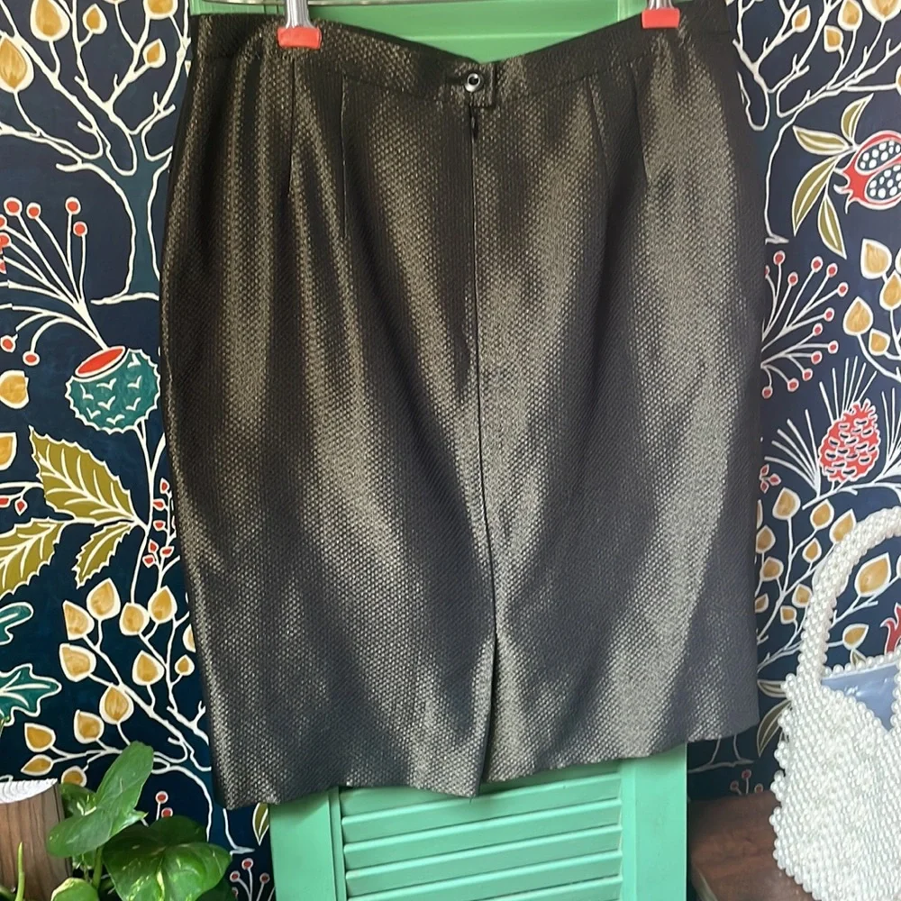 ESCADA Margaretha Ley Metallic Pencil Skirt Made in Germany